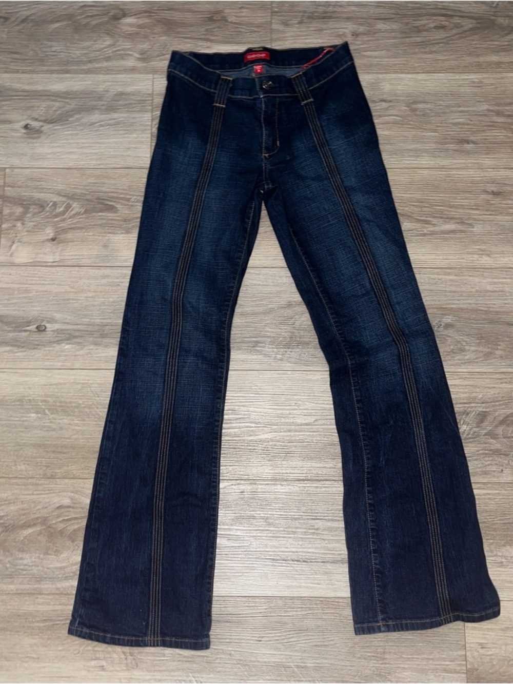 bebe Jeans Women’s 28 Made in USA Dark Wash Stretch Flare Leg Denim Y2K